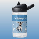 Botella De Agua Cebra pequeña añadir nombre con estrellas niños az<br><div class="desc">Botella de agua CamelBak Eddy® para niños. Personaliza con un nombre. Esta botella de agua tiene una linda cebra con estrellas en los colores azul y blanco.</div>