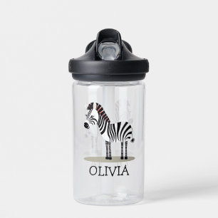 Botella De Agua Cebra Personalizada Pequeña y Linda