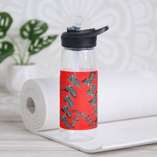 Botella De Agua Cebra roja salvaje moderna (Yoga)
