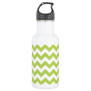 Botella De Agua Cebra Verde, Chevron Verde, Patrón Geométrico