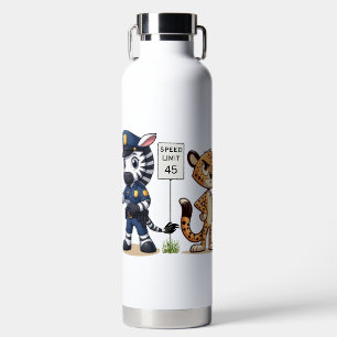 Botella De Agua cebra y guepardo policías lindos