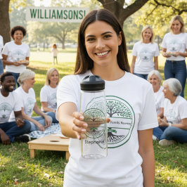 Botella De Agua Celebración del árbol familiar con raíces