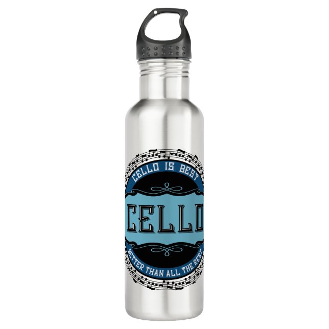 Botella De Agua Cello Best Music Note Circle (Anverso)