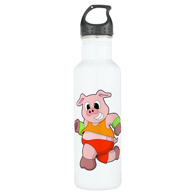 Botella De Agua Cerdo en ejecución (Anverso)