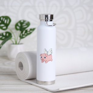 Botella De Agua Cerdo Volador - Cerdito Adorable con Alas