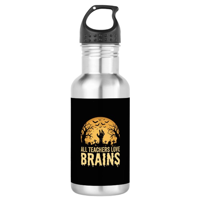 Botella De Agua Cerebros De Maestros De Halloween (Anverso)