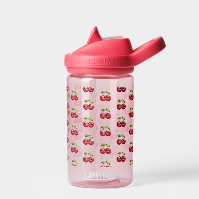 Botella De Agua Cerezas con caras sonrientes (Izquierdo)