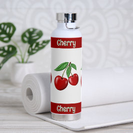 Botella De Agua Cerezas rojas personalizadas