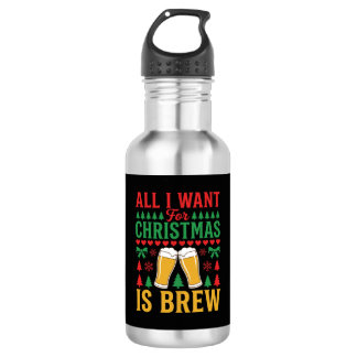 Botella De Agua Cerveza de Navidad Todo lo que Quiero es Cerveza