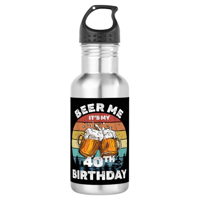Botella De Agua Cerveza Es Mi Cumpleaños 40 (Anverso)