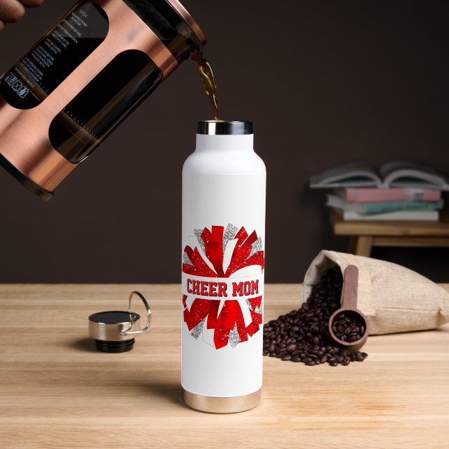 Botella De Agua Cheer Mom (Café (girado))
