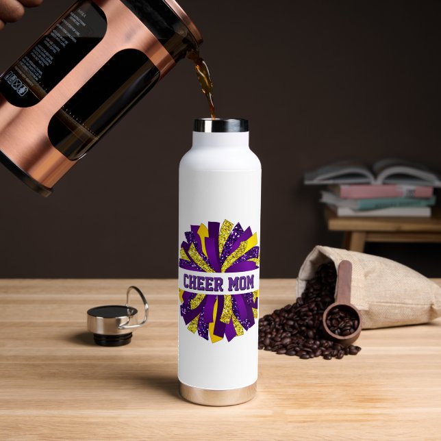 Botella De Agua Cheer Mom (Café (girado))