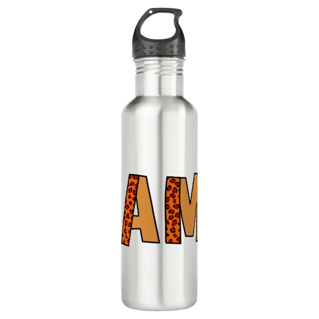 Botella De Agua Cheetah Print Leopard Mom (Anverso)