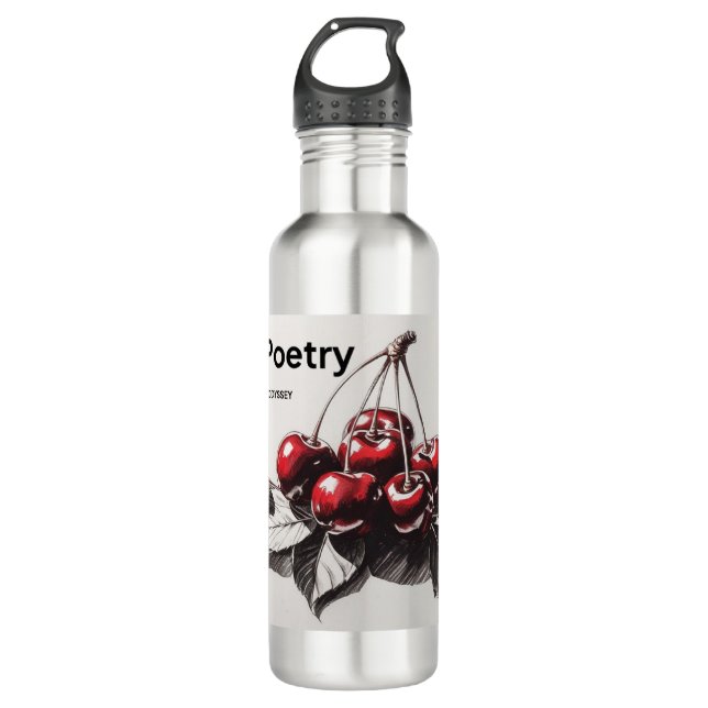 Botella De Agua Cherries Gusto Poetry (Anverso)