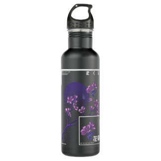 Botella De Agua Cherry Blossom japonés retro gráfico pullover hoo