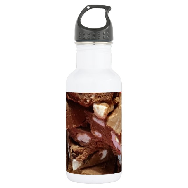 Botella De Agua Cherry Chocolate Fudge Marshmallow En Una Placa (Anverso)