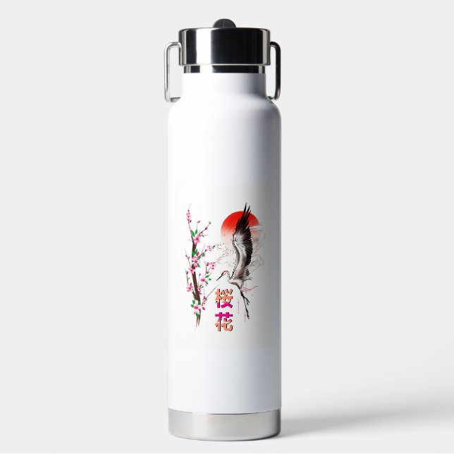 Botella De Agua Cherry Japan Pastel Sakura (Frente)