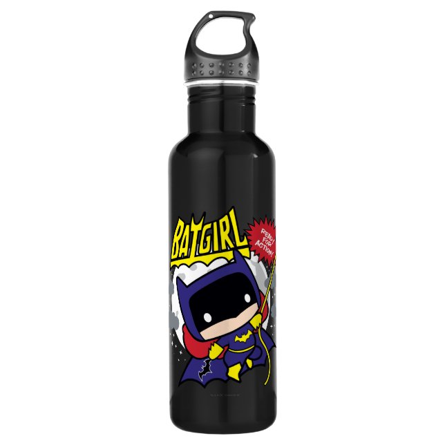 Botella De Agua Chibi Batgirl Preparado Para La Acción (Anverso)