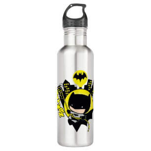 Botella De Agua Chibi Batman Escalando La Ciudad