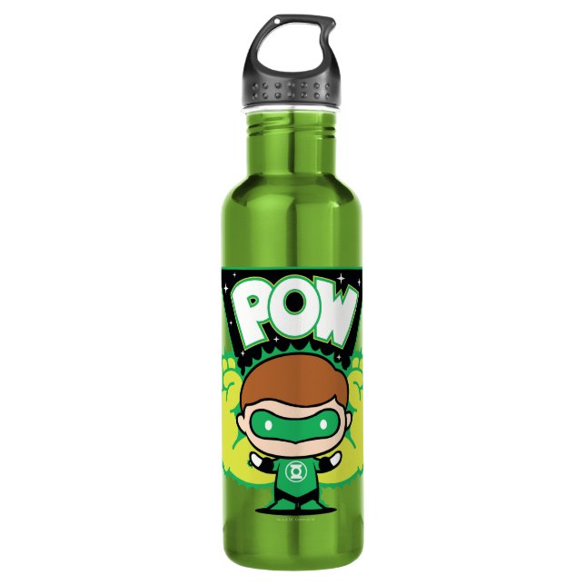 Botella De Agua Chibi Green Lantern Formando puños gigantes (Anverso)