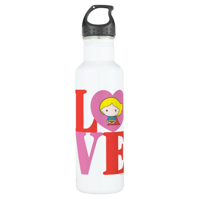 Botella De Agua Chibi Supergirl LOVE (Anverso)