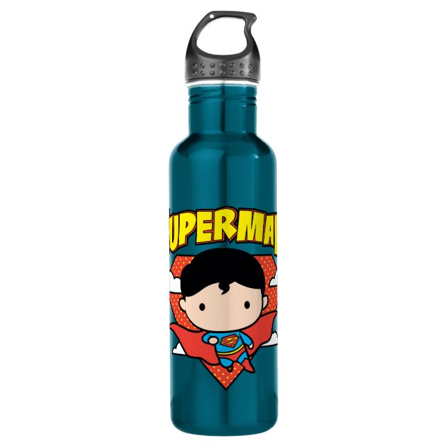 Botella De Agua Chibi Superman Polka Dot Shield y Name (Anverso)