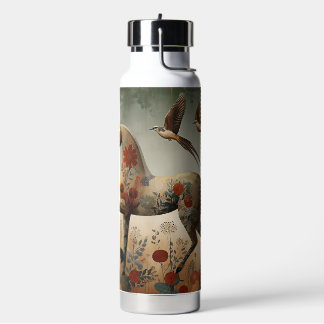 Botella De Agua  "chic boutique Equestrian Floral Horse" 
