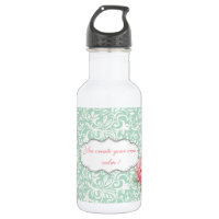 Chic elegante damask, rosas, mensaje motivacional