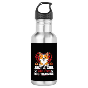 Botella De Agua Chica ama el entrenamiento de perros Corgi