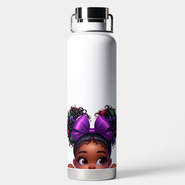 BOTELLA DE AGUA CHICA AMERICANO AFRICANO CUTE PEEKING (Parte trasera)