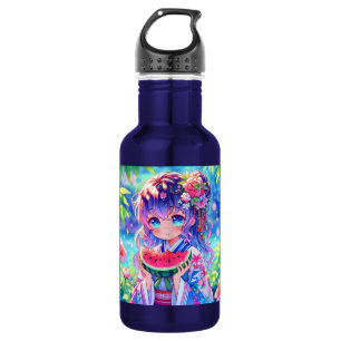 Botella De Agua Chica de anime come sandía en verano