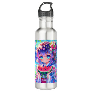 Botella De Agua Chica de anime come sandía en verano