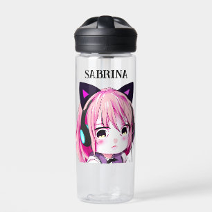 Botella De Agua Chica de anime con orejas gatas
