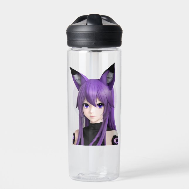 Botella De Agua Chica de anime lindo con orejas de Fox personaliza (Delante)