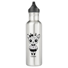 Botella De Agua Chica de Antelope Adorable - Diseño de Doodle Cuto