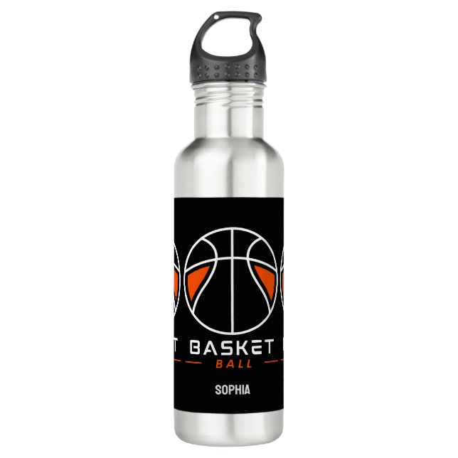 Botella De Agua Chica de Baloncesto, Chica de Baloncesto Cumpleaño (Anverso)