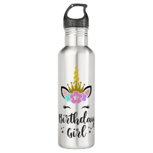 Botella De Agua Chica de cumpleaños Unicorn