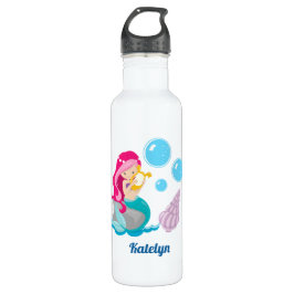 Botella De Agua Chica de la sirena Personalizado Cute
