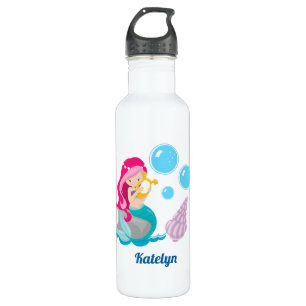 Botella De Agua Chica de la sirena Personalizado Cute