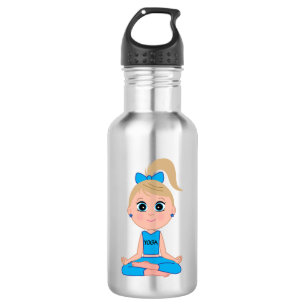 Botella De Agua Chica de la yoga en azul