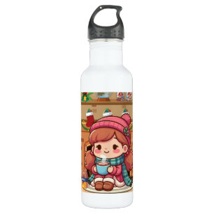 Botella De Agua Chica de navidad dulce con cacao