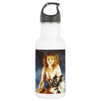 Botella De Agua Chica de pin-up de motocicleta