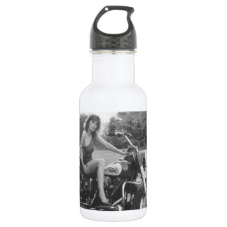 Botella De Agua Chica de pinup de moto