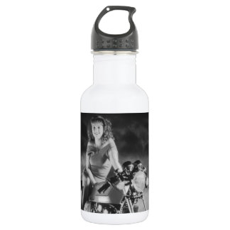 Botella De Agua Chica En Una Motocicleta