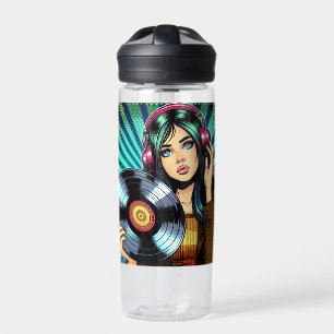 Botella De Agua Chica genial de estilo pop art cómic con álbum de 