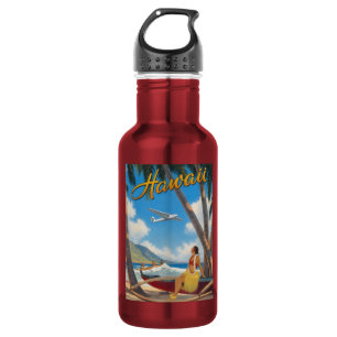 Botella De Agua Chica Hula Hawaiana Vintage Escape Paradisíaco Alo