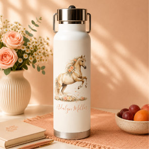 Botella De Agua Chica Melocotón Caballo Guión Caprichoso Monograma