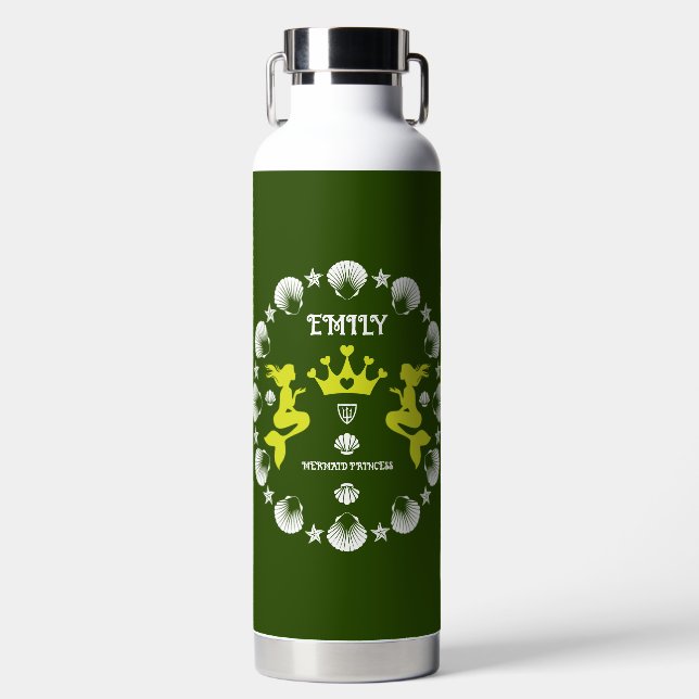 Botella De Agua Chica Mermaid Princess (Delantero)