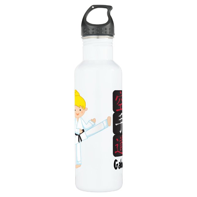 Botella De Agua Chica personalizado del karate (Anverso)