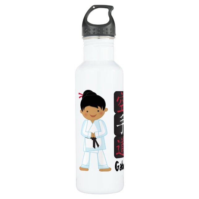 Botella De Agua Chica personalizado del karate (Anverso)